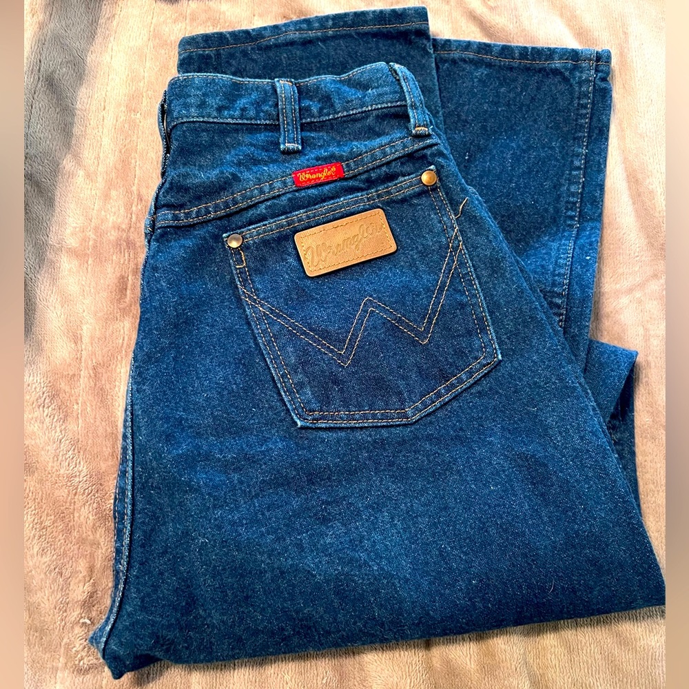 Ladies Vintage Wranglers. 13x34 Dark Blue Denim - image 1